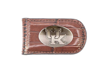 Kentucky Wildcats Leather Magnetic Money Clip Wallet - Silver Emblem Fan Gift - 6 Colors