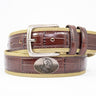 Florida State Seminoles Khaki Webbed Belt With Croc Leather Inlay | Collegiate Casual Game Day Belt