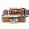 Ohio State Buckeyes Khaki Webbed Belt With Croc Leather Inlay | Collegiate Casual Game Day Belt