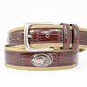 Southern Miss Eagles Khaki Webbed Belt With Croc Leather Inlay | Collegiate Casual Game Day Belt