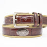 Arkansas Razorbacks Khaki Webbed Belt With Croc Leather Inlay | Collegiate Casual Game Day Belt