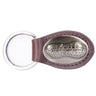 Peanut Emblem Leather Keychain - Brown or Black Leather Key Ring - Gift for Him