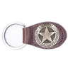 Texas Star Leather Keychain - Brown or Black Leather Key Ring - Gift for Him