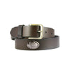 Bass Kids Leather Brown Belt – Youth Fishing Belt with Emblem S-XL
