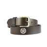 Texas Star Kids Leather Brown Belt – Youth Fishing Belt with Emblem S-XL