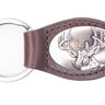 Buck Leather Keychain - Brown or Black Leather Key Ring - Gift for Him
