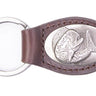 Dolphin Mahi Leather Keychain - Brown or Black Leather Key Ring - Gift for Him