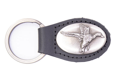 Mallard Leather Keychain - Brown or Black Leather Key Ring - Gift for Him