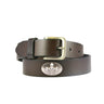 Fleur De Lis Leather Belt for Men – Brown Full Grain Casual Belt