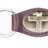 Christian Cross Leather Keychain - Brown or Black Leather Key Ring - Gift for Him