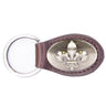 Fleur De Lis Leather Keychain - Brown or Black Leather Key Ring - Gift for Him