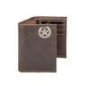 Texas Star Leather Trifold Wallet for Men | Full Grain Leather Wallet | Gift for Him