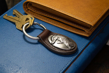 Bass Leather Keychain - Brown or Black Leather Key Ring - Gift for Him