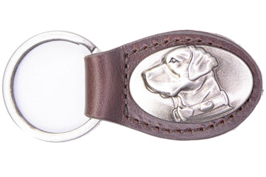 Lab Leather Keychain - Brown or Black Leather Key Ring - Gift for Him