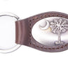 South Carolina Palmetto Leather Keychain - Brown or Black Leather Key Ring - Gift for Him