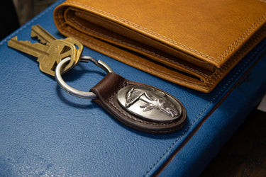 Redfish Leather Keychain - Brown or Black Leather Key Ring - Gift for Him