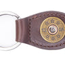 Shot Shell Leather Keychain - Brown or Black Leather Key Ring - Gift for Him