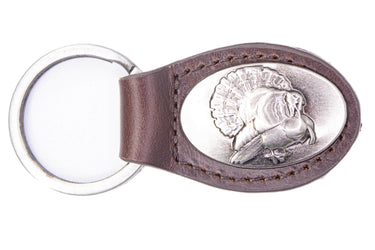 Turkey Leather Keychain - Brown or Black Leather Key Ring - Gift for Him