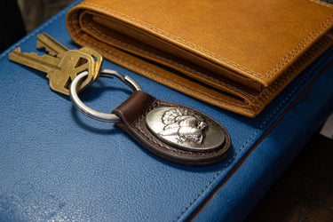 Turkey Leather Keychain - Brown or Black Leather Key Ring - Gift for Him