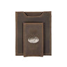 Cotton Boll Magnetic Leather Wallet | Slim Front Pocket Card Holder | Minimalist Clip Wallet