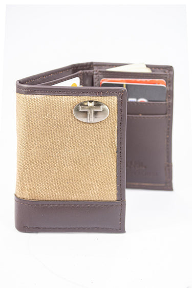 Christian Cross Leather Trifold Wallet for Men | Full Grain Leather Wallet | Gift for Him