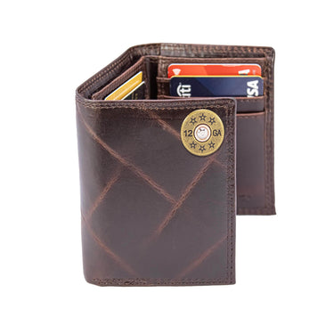 Shotshell Leather Trifold Wallet for Men | Full Grain Leather Wallet | Gift for Him