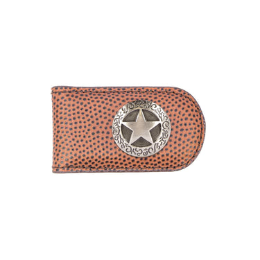 Texas Star Leather Magnetic Money Clip Wallet - Slim Front Pocket Silver Emblem - 6 Colors