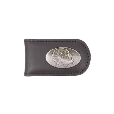 Turkey Leather Magnetic Money Clip Wallet - Slim Front Pocket Silver Emblem - 6 Colors
