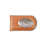 Turkey Leather Magnetic Money Clip Wallet - Slim Front Pocket Silver Emblem - 6 Colors