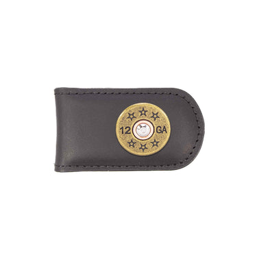 Shotshell Leather Magnetic Money Clip Wallet - Slim Front Pocket Silver Emblem - 6 Colors