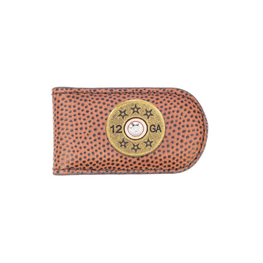 Shotshell Leather Magnetic Money Clip Wallet - Slim Front Pocket Silver Emblem - 6 Colors