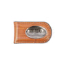 Peanut Leather Magnetic Money Clip Wallet - Slim Front Pocket Silver Emblem - 6 Colors