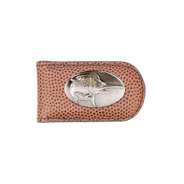 Marlin Leather Magnetic Money Clip Wallet - Slim Front Pocket Silver Emblem - 6 Colors