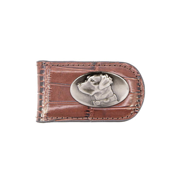 Lab Leather Magnetic Money Clip Wallet - Slim Front Pocket Silver Emblem - 6 Colors