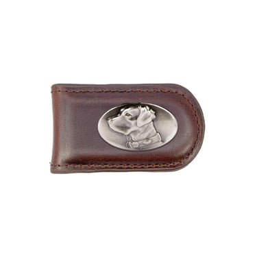 Lab Leather Magnetic Money Clip Wallet - Slim Front Pocket Silver Emblem - 6 Colors