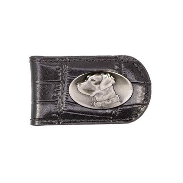 Lab Leather Magnetic Money Clip Wallet - Slim Front Pocket Silver Emblem - 6 Colors