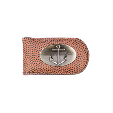 Anchor Leather Magnetic Money Clip Wallet - Slim Front Pocket Silver Emblem - 6 Colors