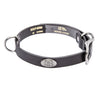 North Carolina State Wolfpack Brown Leather Dog Collar - Antique Silver Logo