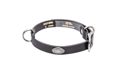 Penn State Nittany Lions Brown Leather Dog Collar - Antique Silver Logo