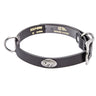 Virginia Tech Hokies Brown Leather Dog Collar - Antique Silver Logo