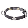 West Virginia Mountaineers Brown Leather Dog Collar - Antique Silver Logo