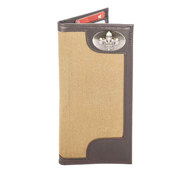 Fleur De Lis Leather Roper Wallet for Men | Full Grain Leather Wallet | Gift for Him