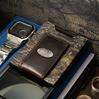 Dolphin Mahi Magnetic Leather Wallet | Slim Front Pocket Card Holder | Minimalist Clip Wallet