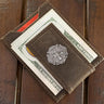 Maltese Cross Magnetic Leather Wallet | Slim Front Pocket Card Holder | Minimalist Clip Wallet
