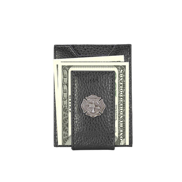 Maltese Cross Magnetic Leather Wallet | Slim Front Pocket Card Holder | Minimalist Clip Wallet