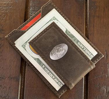 Turkey Magnetic Leather Wallet | Slim Front Pocket Card Holder | Minimalist Clip Wallet