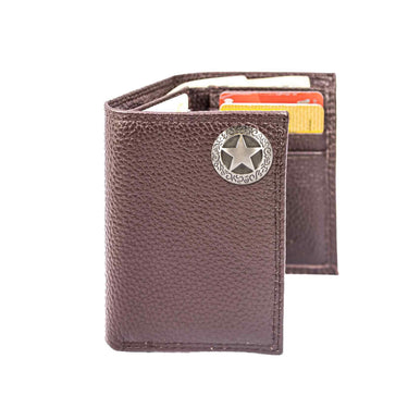 Texas Star Leather Trifold Wallet for Men | Full Grain Leather Wallet | Gift for Him