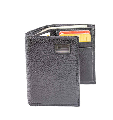 American Flag Leather Trifold Wallet for Men | Full Grain Leather Wallet | Gift for Him