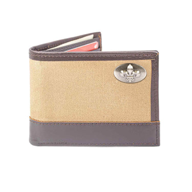 Fleur De Lis Leather Bifold Wallet for Men | Full Grain Leather Wallet | Gift for Him