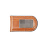 American Flag Leather Magnetic Money Clip Wallet - Slim Front Pocket Silver Emblem - 6 Colors